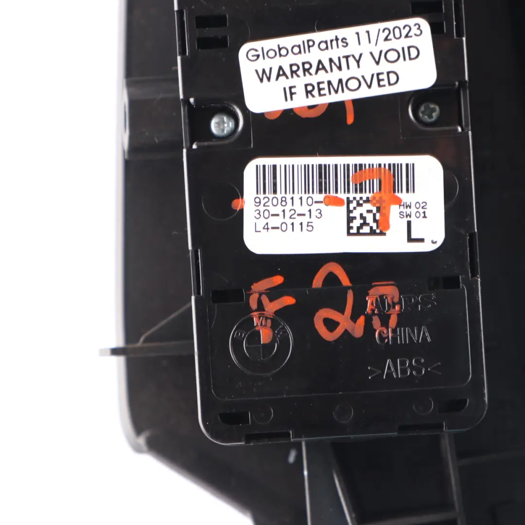 BMW X3 F25 Window Lifter Switch Right O/S Driver Side Black Trim Panel - SKU rhd-9208110-7 - Part number 9208110