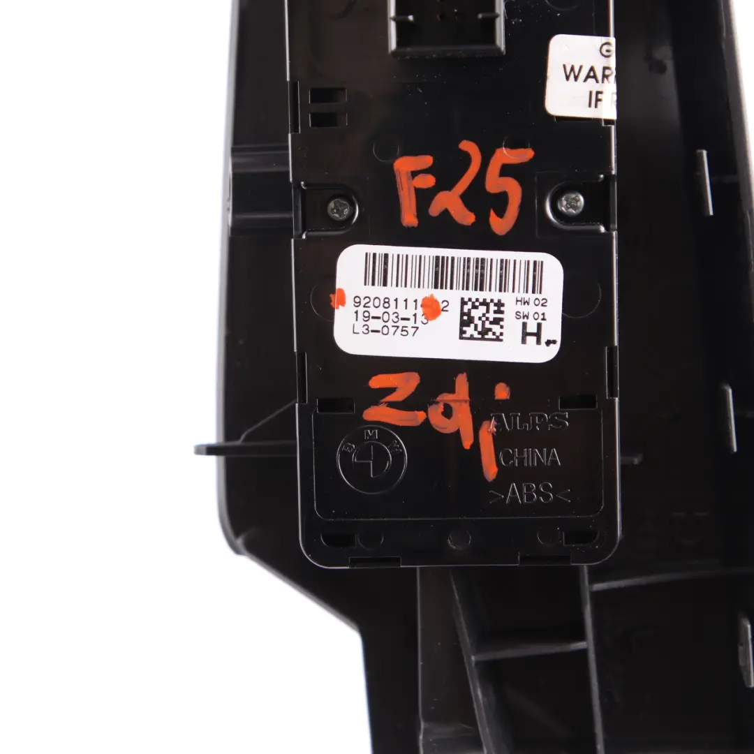  Lifter Switch BMW X3 F25 Window Driver's Side Black Auto Dip - SKU rhd-9208111 - Part number 9208111