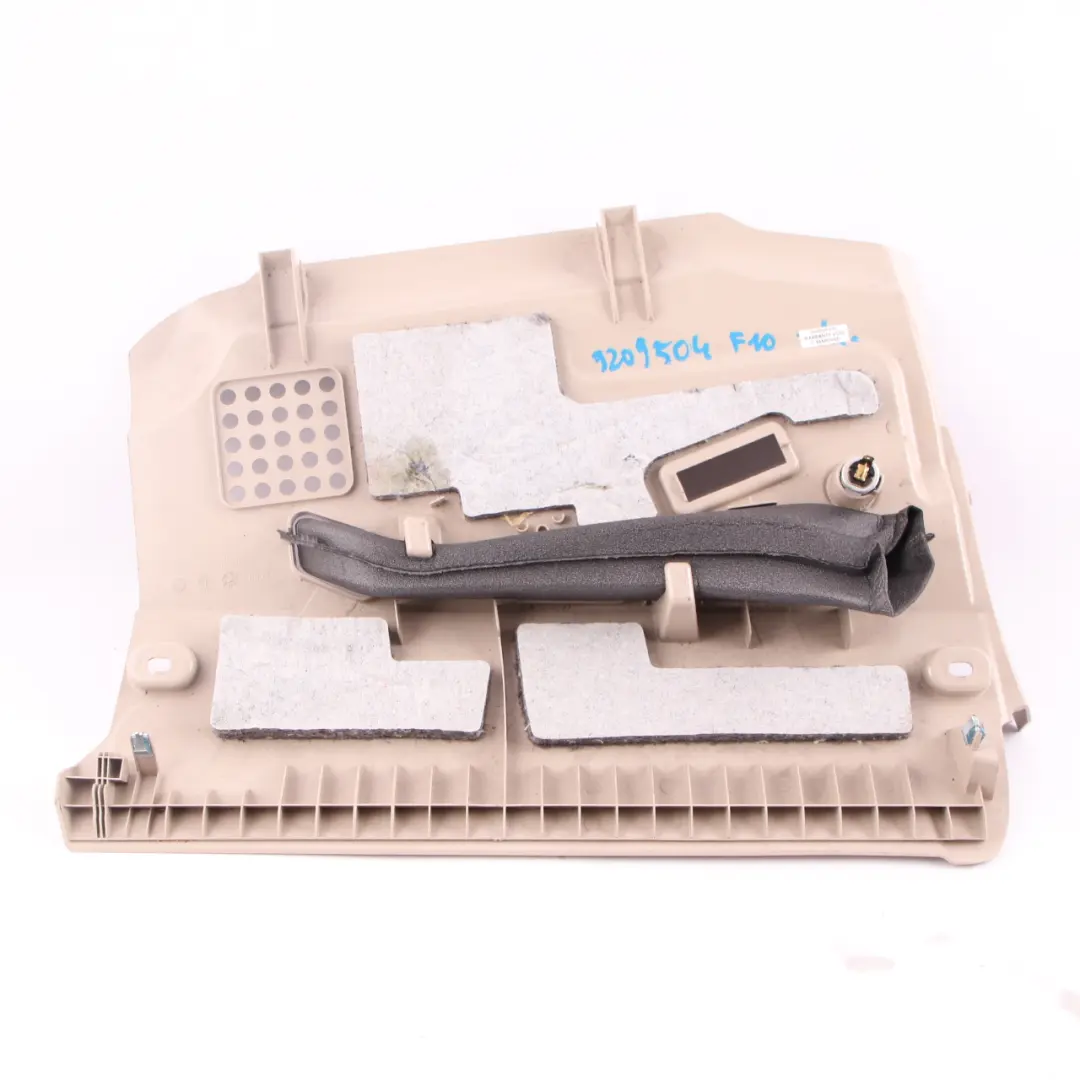 Passenger's Footwell Trim Panel Cover Bottom Oyster to BMW F10 F11 with Part number 9209504 BMW F10 F11 Passenger's Footwell Trim Panel Cover Bottom Oyster - SKU rhd-9209504 - Part number 9209504