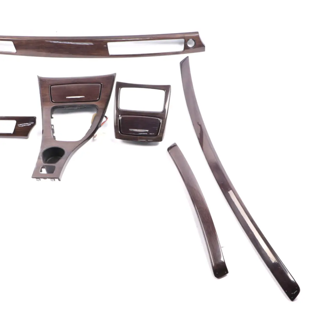 BMW E93 LCI Dashboard Strip Trim Cover Panel Bamboo Woodgrain Anthracite Set - SKU rhd-9214798 - Part number 9214798