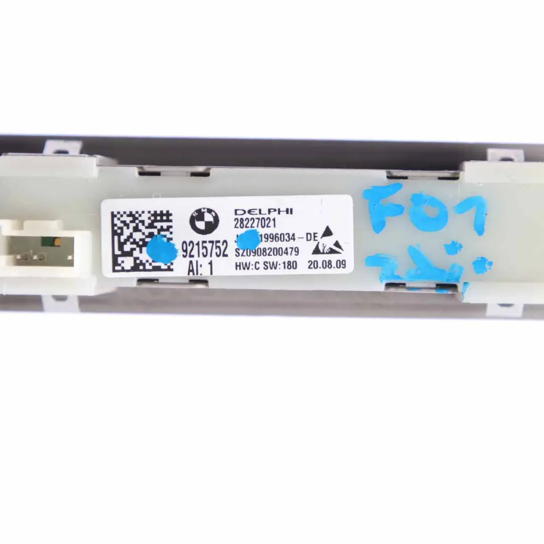  Switch Control Seat BMW F01 F07 Front Seat Memory Button Operating Unit - SKU rhd-9215752 - Part number 9215752