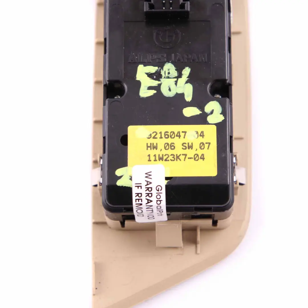 Window Lifter Switch Driver's Side Control Unit Beige to BMW X1 E84 with Part number 9216047 BMW X1 E84 Window Lifter Switch Driver's Side Control Unit Beige - SKU rhd-9216047-2 - Part number 9216047