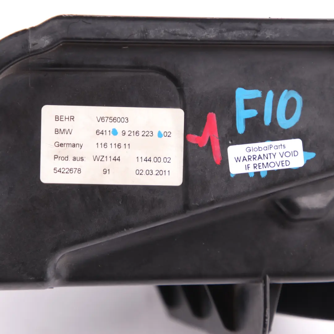 Filter Cover BMW F01 F02 F10 F11 Housing Coarse Filter Blower Covering to with Part number 9216223 Filter Cover BMW F01 F02 F10 F11 Housing Coarse Filter Blower Covering - SKU rhd-9216223-1 - Part number 9216223