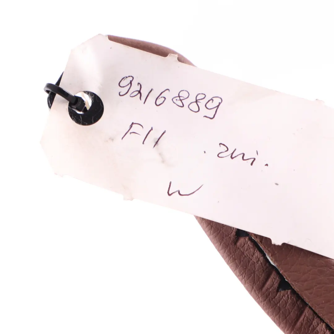 Center Console Armrest Clasp Arm Leather Dakota Zimtbraun to BMW F10 F11 with Part number 9216889 BMW F10 F11 Center Console Armrest Clasp Arm Leather Dakota Zimtbraun - SKU rhd-9216889 - Part number 9216889