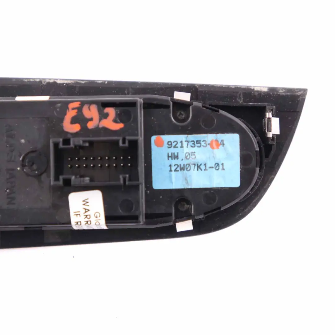 BMW E92 LCI Switch Unit Window Lifter Regulator Driver's Side O/S - SKU rhd-9217353-1 - Part number 9217353