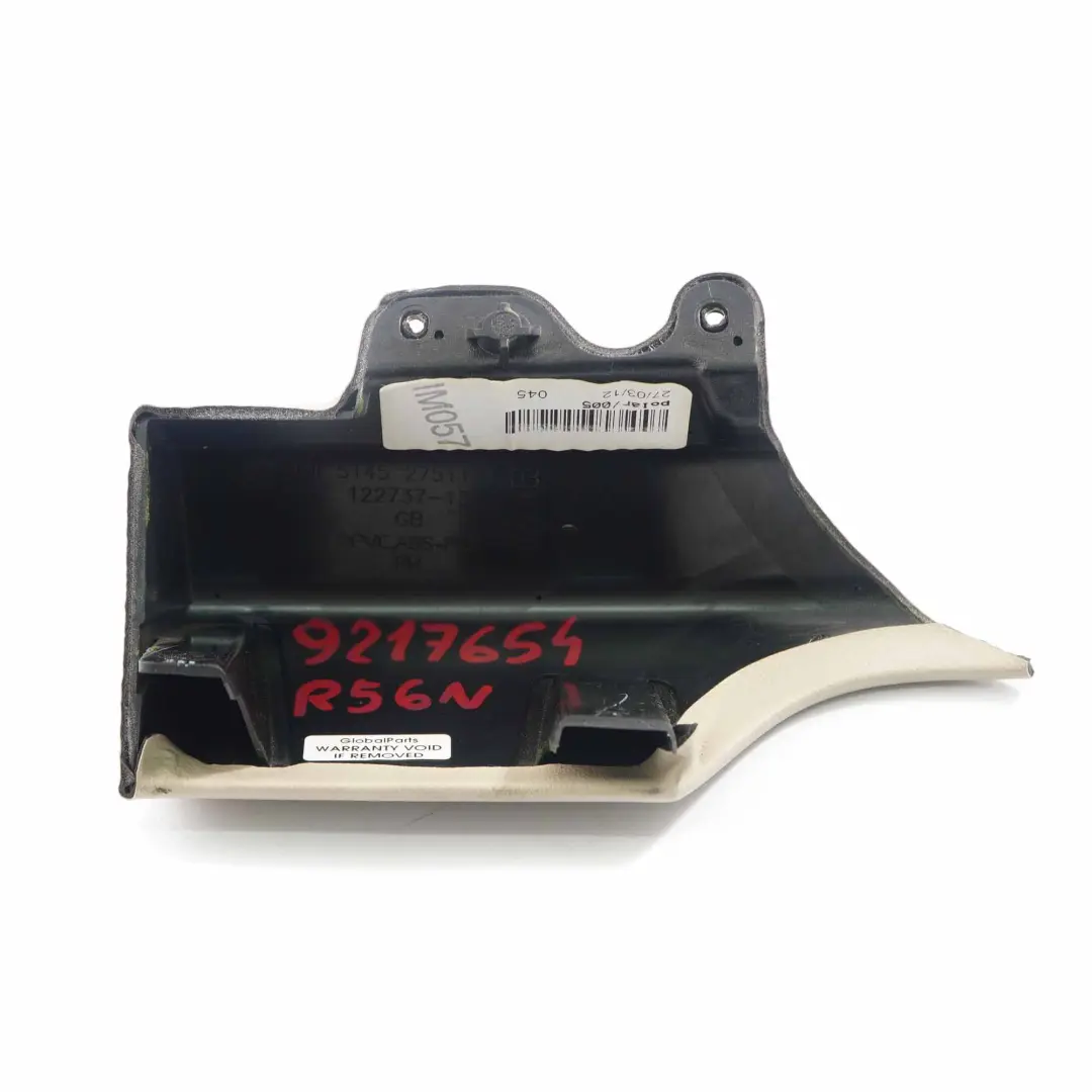 Cover Dashboard Mini R55 R56 R57 LCI Knee Protection Trim Right O/S Polar Beige - SKU rhd-9217654 - Part number 9217654