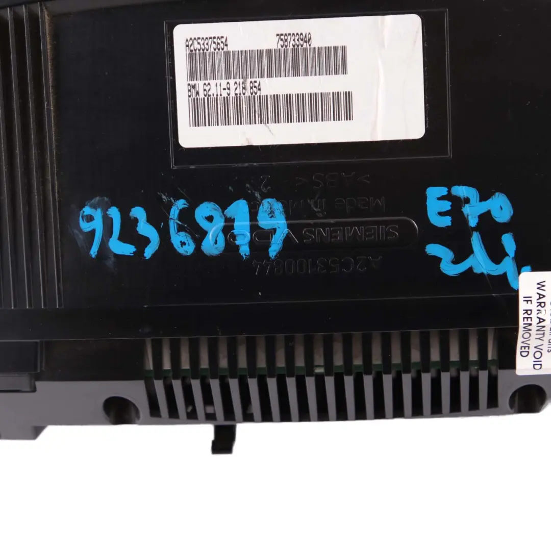 BMW X5 E70 M57N2 Diesel Instrument Cluster Speedo Clocks Automatic - SKU rhd-9218854 - Part number 9218854