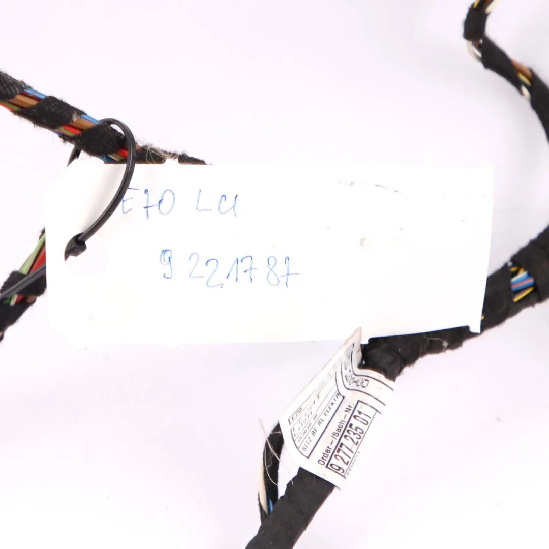 Wiring BMW X5 E70 LCI Sport Memory Cable Loom Set Passenger's Side 9277235 to Seat with Part number 9221787 Seat Wiring BMW X5 E70 LCI Sport Memory Cable Loom Set Passenger's Side 9277235 - SKU rhd-9221787 - Part number 9221787