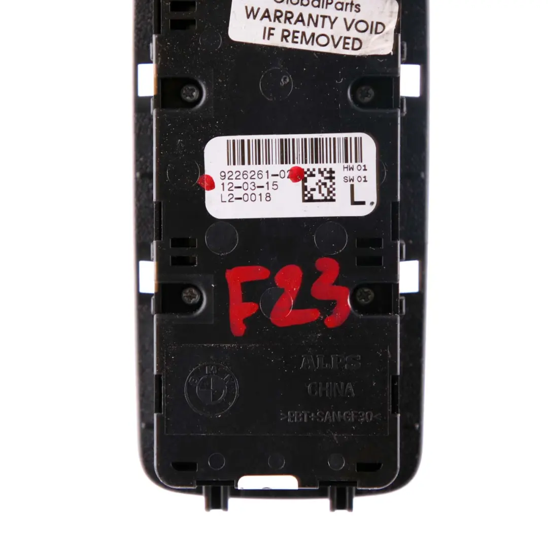 Driver's Side Door Window Lifter Switch to BMW 2 F23 Cabrio Convertible with Part number 9226261 BMW 2 F23 Cabrio Convertible Driver's Side Door Window Lifter Switch - SKU rhd-9226261 - Part number 9226261