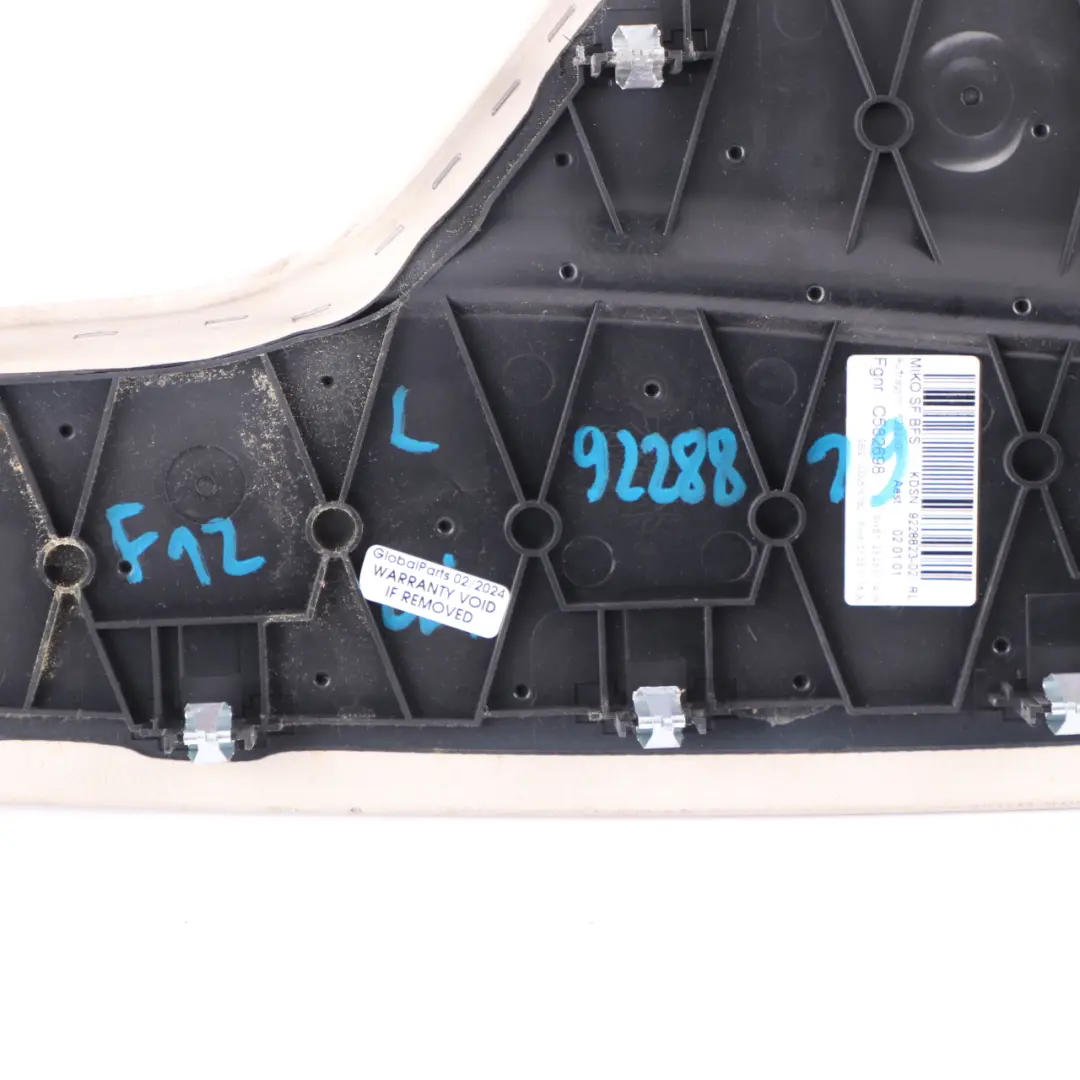  Centre Console Trim BMW F12 F13 Panel Cover Front Left N/S Ivory White - SKU rhd-9228819 - Part number 9228819