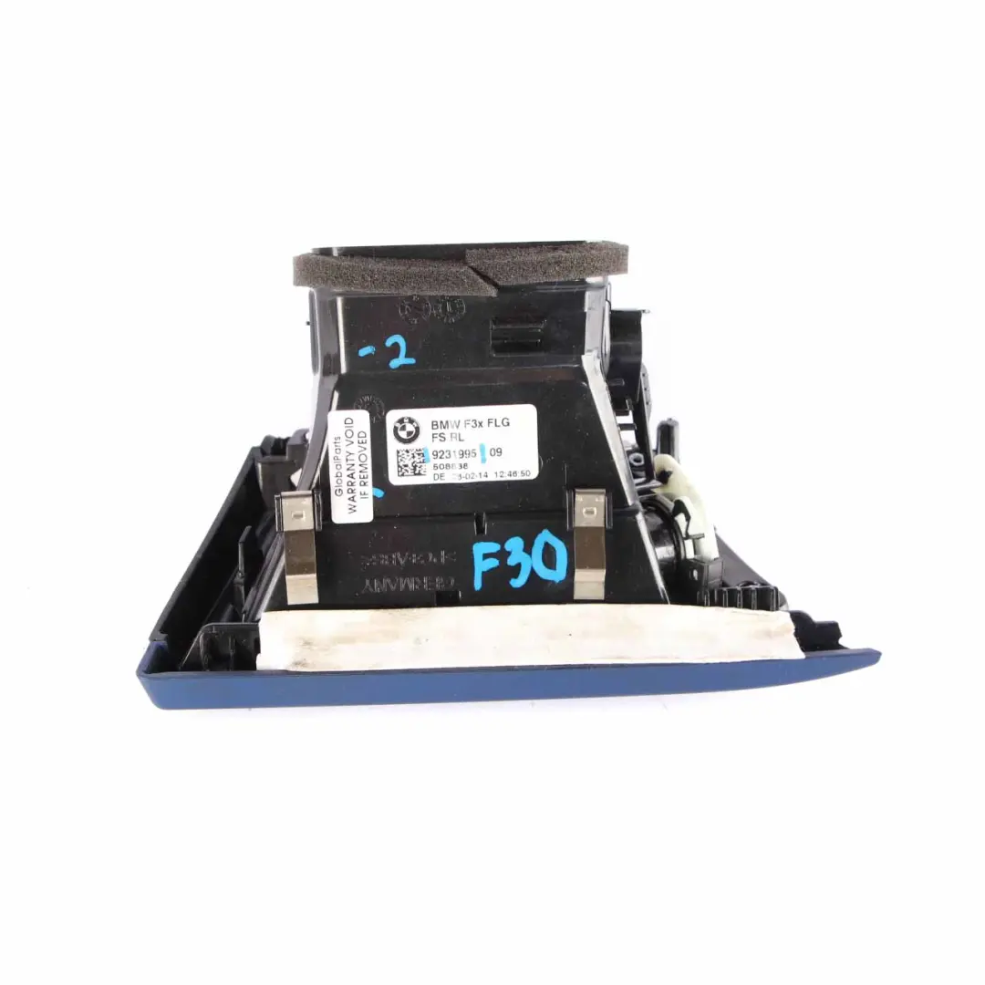 Dashboard Vent BMW F30 F31 F32 Fresh Air Grille Front Right Blue Matt to with Part number 9231995 Dashboard Vent BMW F30 F31 F32 Fresh Air Grille Front Right Blue Matt - SKU rhd-9231995-2 - Part number 9231995