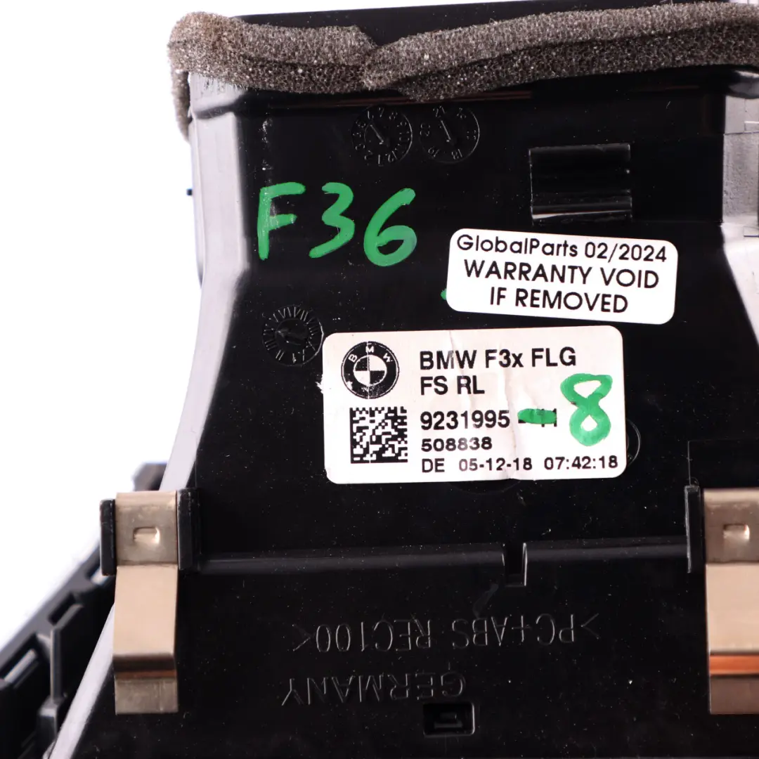  Dashboard Vent BMW F30 F31 Fresh Air Grille Front Right O/S Trim Alu - SKU rhd-9231995-8 - Part number 9231995