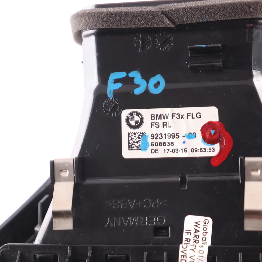 Dash Vent BMW F30 F31 Fresh Air Grille Front Right O/S Trim Alu Blue - SKU rhd-9231995-9 - Part number 9231995