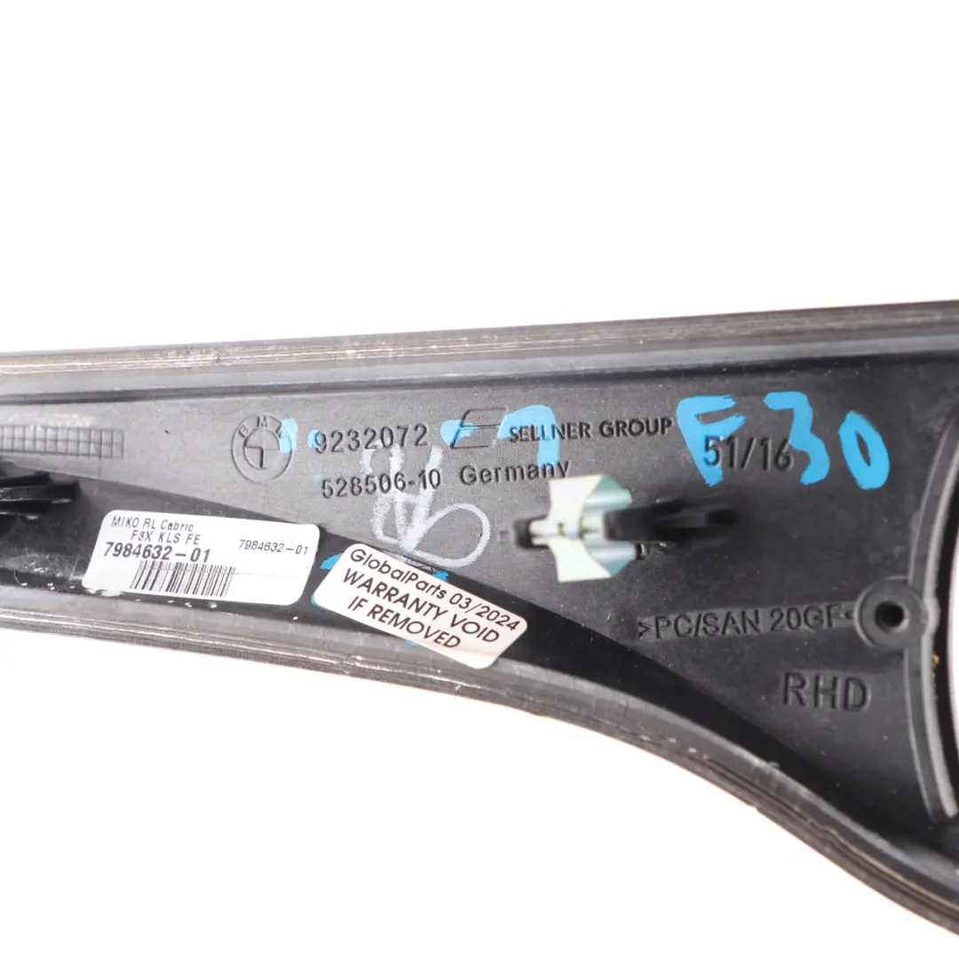 Decor Interior Centre Console Trim Panel High Gloss Black to BMW F30 with Part number 9232072 BMW F30 Decor Interior Centre Console Trim Panel High Gloss Black - SKU rhd-9232072-1 - Part number 9232072