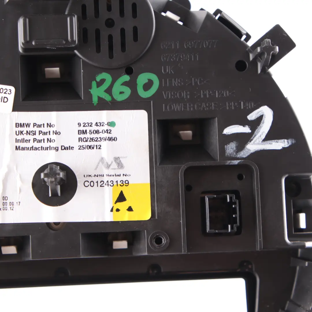 Instrument Cluster Speedo Meter Panel to Mini Cooper R55 R56 LCI with Part number 9232432 Mini Cooper R55 R56 LCI Instrument Cluster Speedo Meter Panel - SKU rhd-9232432-2 - Part number 9232432