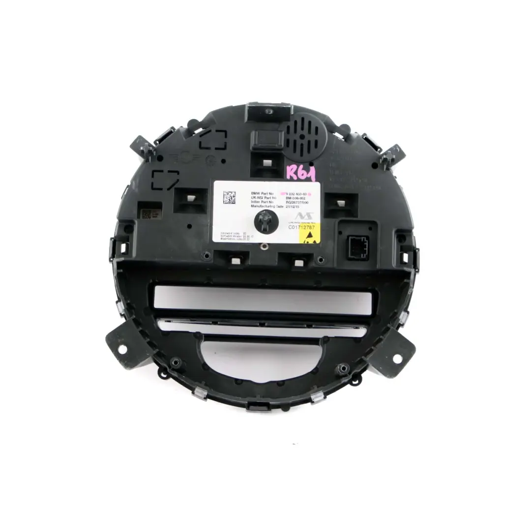 Speedometer Clock Mini R55 R56 LCI R61 JCW Speedo Instrument Cluster MPH to with Part number 9232433 Speedometer Clock Mini R55 R56 LCI R61 JCW Speedo Instrument Cluster MPH - SKU rhd-9232433 - Part number 9232433