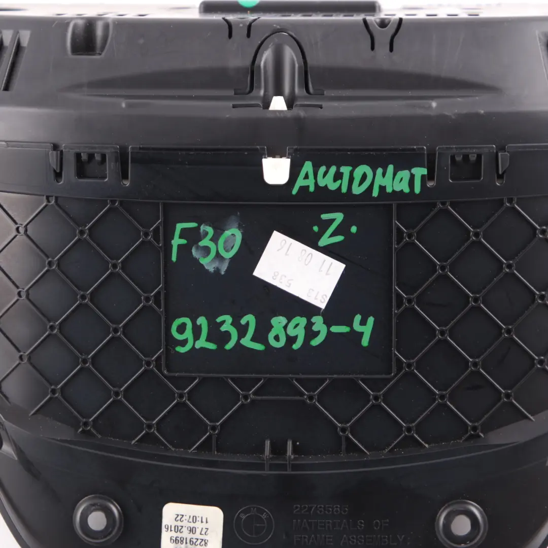 Instrument Cluster BMW F30 F31 Diesel Speedo Clocks Automatic MPH to with Part number 9232893 Instrument Cluster BMW F30 F31 Diesel Speedo Clocks Automatic MPH - SKU rhd-9232893-4 - Part number 9232893
