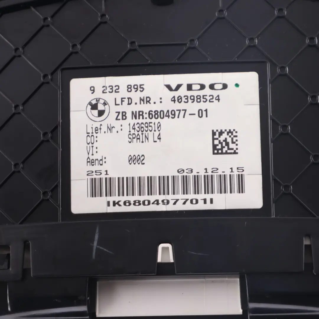 Instrument Cluster BMW F30 F31 Speedo Clocks Manual MPH Diesel 9232895 to with Part number 9295861 Instrument Cluster BMW F30 F31 Speedo Clocks Manual MPH Diesel 9232895 - SKU rhd-9232895-1 - Part number 9295861