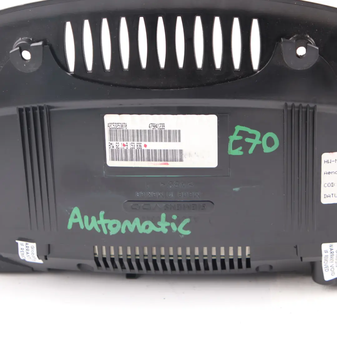  Instrument Cluster BMW X5 E70 Petrol Speedo Clocks Control Automatic - SKU rhd-9236811 - Part number 9236811