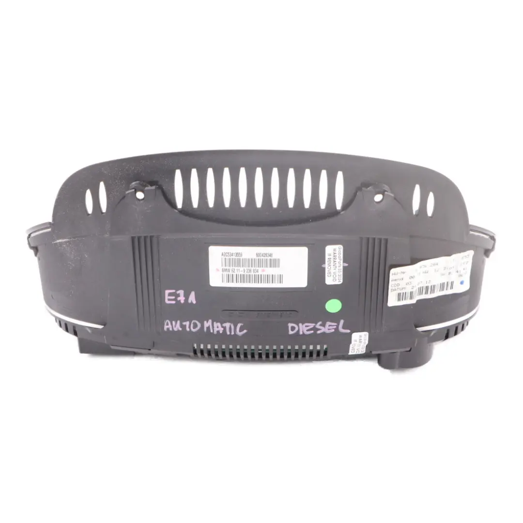 BMW X6 E71 Diesel Instrument Cluster Speedo Clocks Meter Automatic - SKU rhd-9236834 - Part number 9236834
