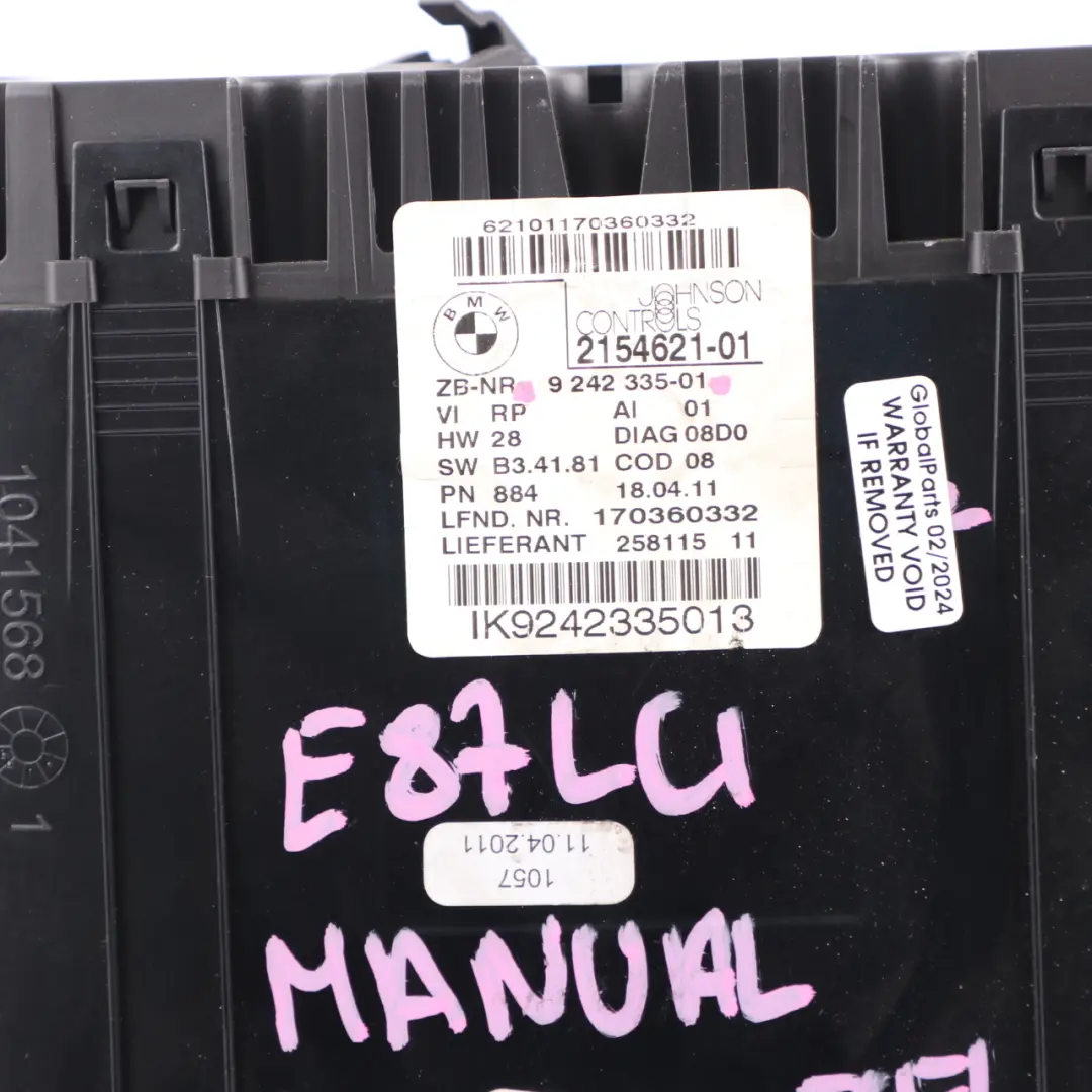 Instrument Cluster BMW E81 E87 LCI 120d N47 Diesel Speedo Clocks Manual to with Part number 9242335 Instrument Cluster BMW E81 E87 LCI 120d N47 Diesel Speedo Clocks Manual - SKU rhd-9242335 - Part number 9242335