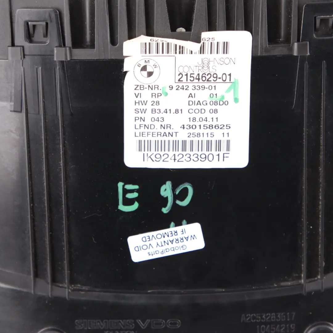 Instrument Cluster BMW E84 E90 Speedo Clocks Manual Petrol to with Part number 9242339 Instrument Cluster BMW E84 E90 Speedo Clocks Manual Petrol - SKU rhd-9242339-1 - Part number 9242339