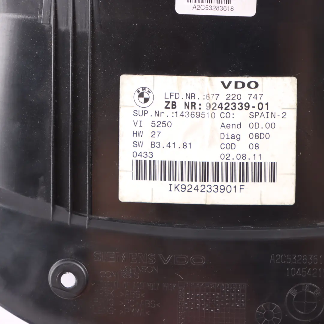 Instrument Cluster BMW E84 E90 Speedo Clocks AUTOMATIC Petrol to with Part number 9242339 Instrument Cluster BMW E84 E90 Speedo Clocks AUTOMATIC Petrol - SKU rhd-9242339-2 - Part number 9242339