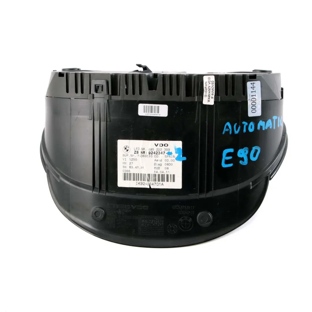 Instrument Cluster Speedo Clocks Diesel Automatic to BMW 3 X1 E84 E90 E91 2 with Part number 9242347 BMW 3 X1 E84 E90 E91 2 Instrument Cluster Speedo Clocks Diesel Automatic - SKU rhd-9242347-2 - Part number 9242347