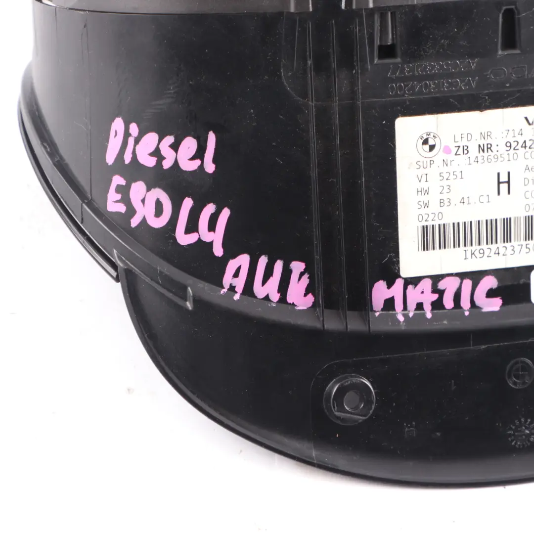 M57N2 Instrument Cluster Speedo Clocks Automatic to BMW 3 E90 E91 E92 335d with Part number 9242375 BMW 3 E90 E91 E92 335d M57N2 Instrument Cluster Speedo Clocks Automatic - SKU rhd-9242375 - Part number 9242375