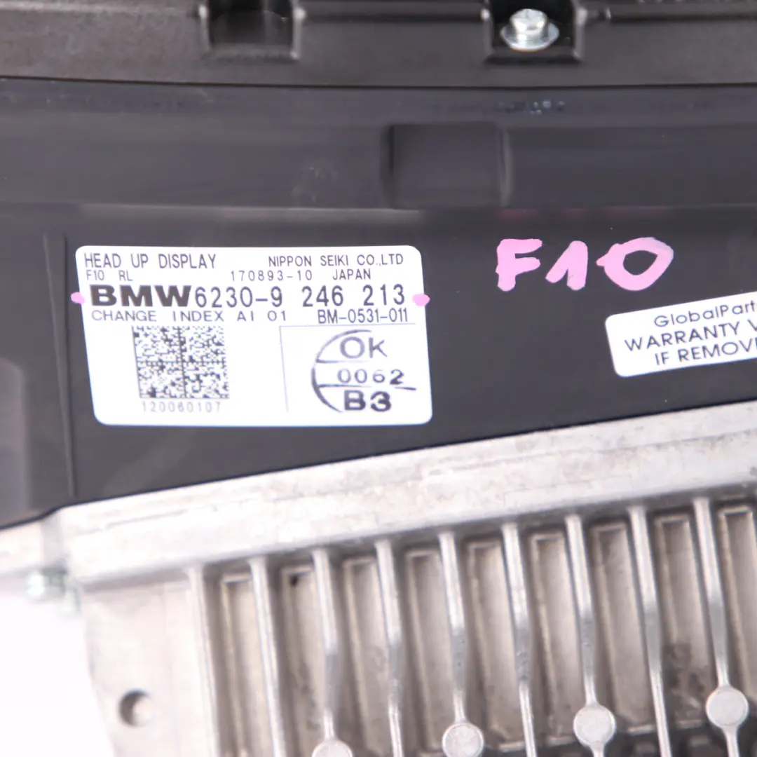 Head-Up Display BMW F10 F11 Hud Project Dash Screen Control Unit Module to with Part number 9246213 Head-Up Display BMW F10 F11 Hud Project Dash Screen Control Unit Module - SKU rhd-9246213 - Part number 9246213