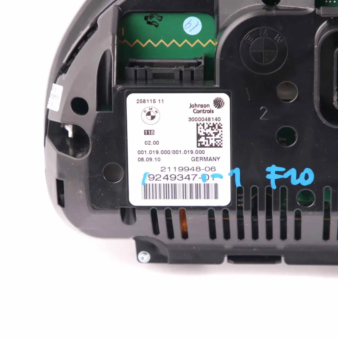 Instrument Cluster BMW F10 F11 Diesel Speedo Clocks Unit Automatic to with Part number 9249347 Instrument Cluster BMW F10 F11 Diesel Speedo Clocks Unit Automatic - SKU rhd-9249347-1 - Part number 9249347