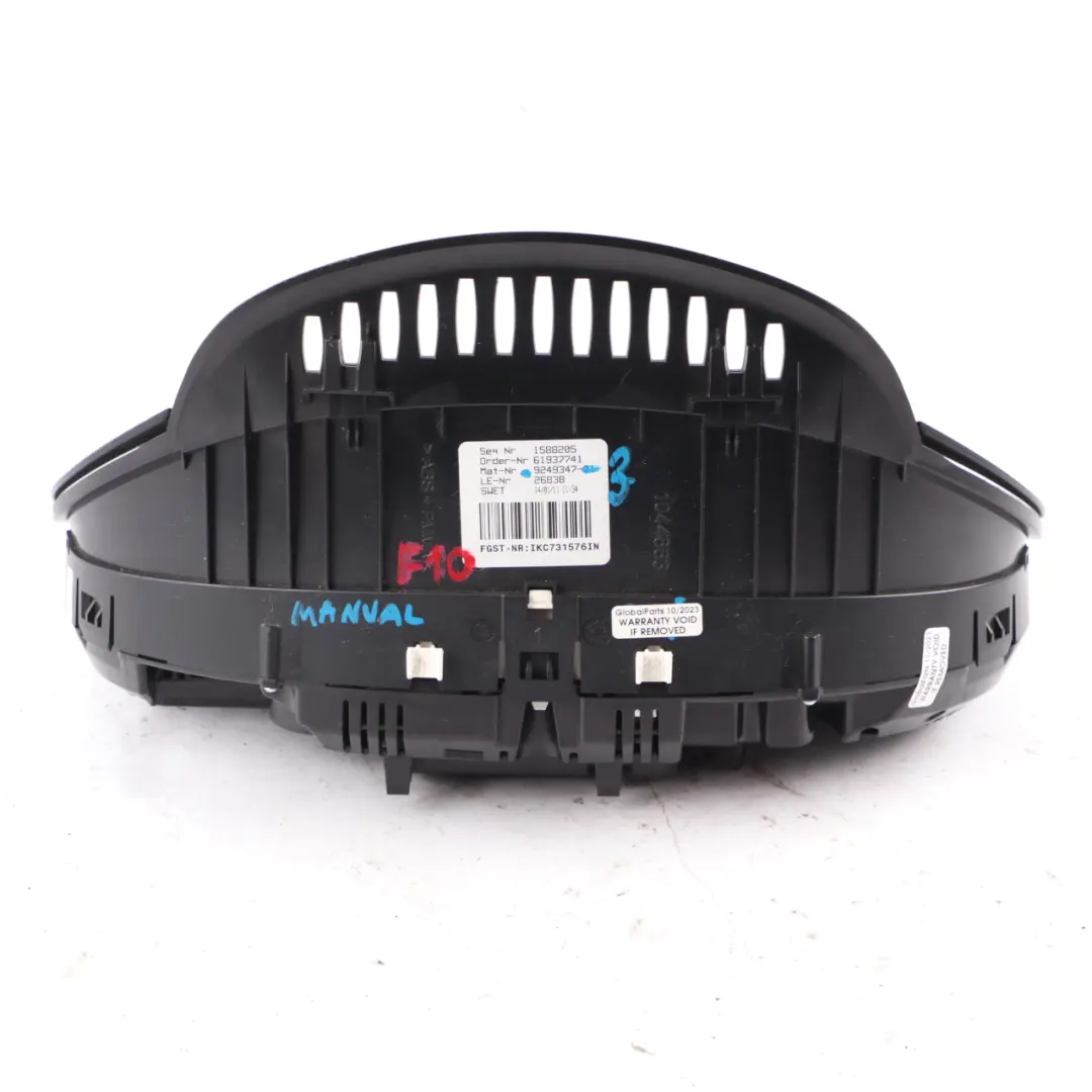 Instrument Cluster BMW F10 F11 Diesel Speedo Clocks Unit Manual to with Part number 9249347 Instrument Cluster BMW F10 F11 Diesel Speedo Clocks Unit Manual - SKU rhd-9249347-3 - Part number 9249347