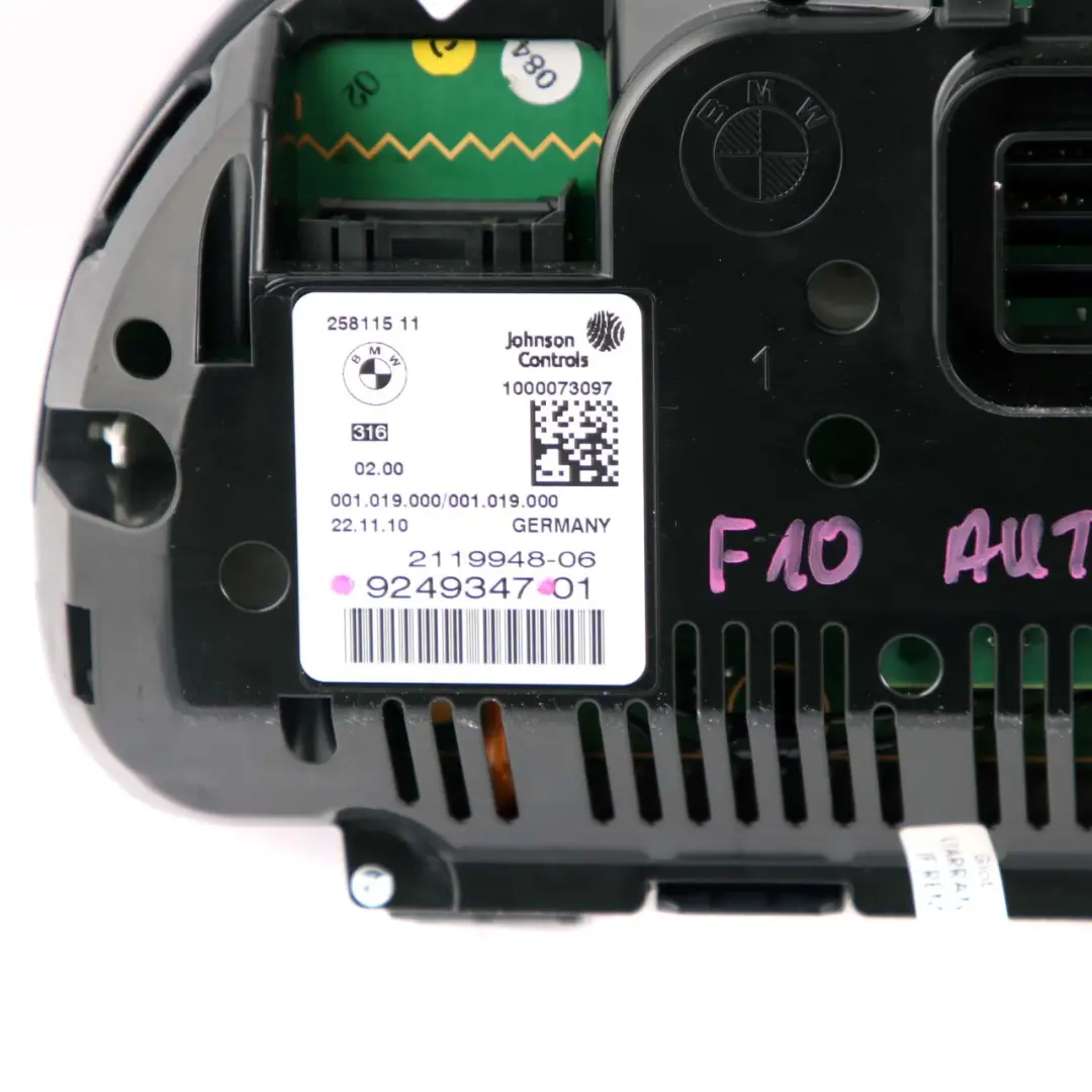 Instrument Cluster Speedo Clocks Automatic to BMW F10 F11 Diesel with Part number 9249347 BMW F10 F11 Diesel Instrument Cluster Speedo Clocks Automatic - SKU rhd-9249347 - Part number 9249347