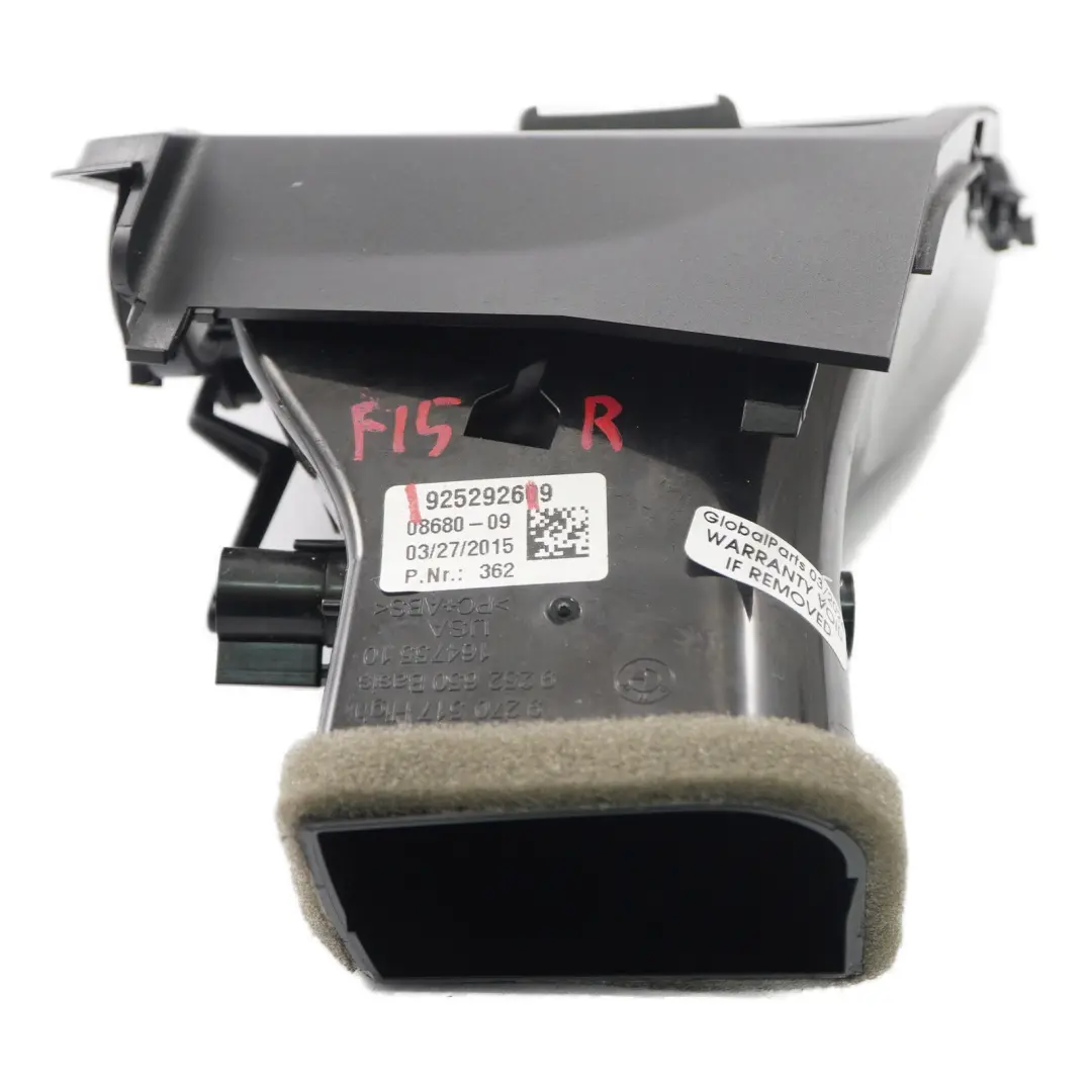 Dashboard Air Vent BMW X5 F15 X6 F16 Right O/S Dash Nozzle Grill to with Part number 9252926 Dashboard Air Vent BMW X5 F15 X6 F16 Right O/S Dash Nozzle Grill - SKU rhd-9252926 - Part number 9252926