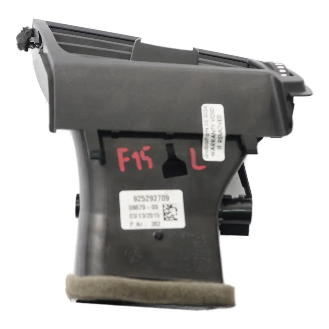 Dashboard Air Vent BMW X5 F15 X6 F16 Left N/S Dash Nozzle Grill to with Part number 9252927 Dashboard Air Vent BMW X5 F15 X6 F16 Left N/S Dash Nozzle Grill - SKU rhd-9252927 - Part number 9252927