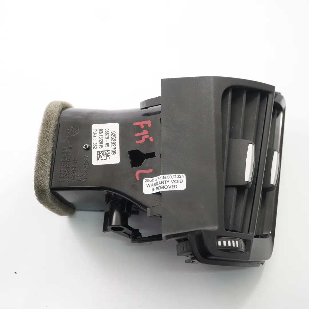 Dashboard Air Vent BMW X5 F15 X6 F16 Left N/S Dash Nozzle Grill to with Part number 9252927 Dashboard Air Vent BMW X5 F15 X6 F16 Left N/S Dash Nozzle Grill - SKU rhd-9252927 - Part number 9252927