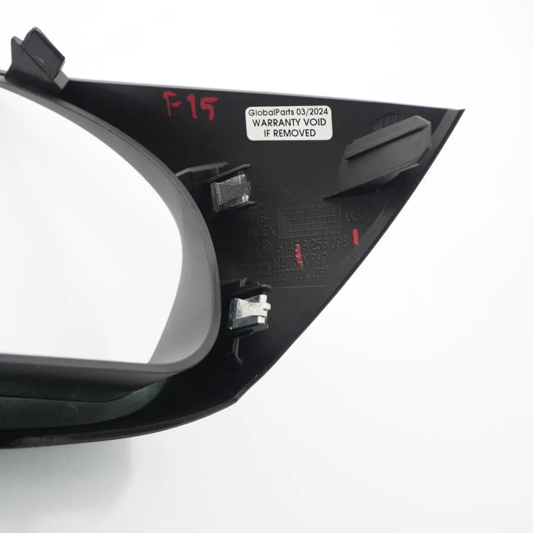 Instrument Cluster Speedo Clocks Cover Surround Frame Trim to BMW X5 F15 with Part number 9256098 BMW X5 F15 Instrument Cluster Speedo Clocks Cover Surround Frame Trim - SKU rhd-9256098 - Part number 9256098