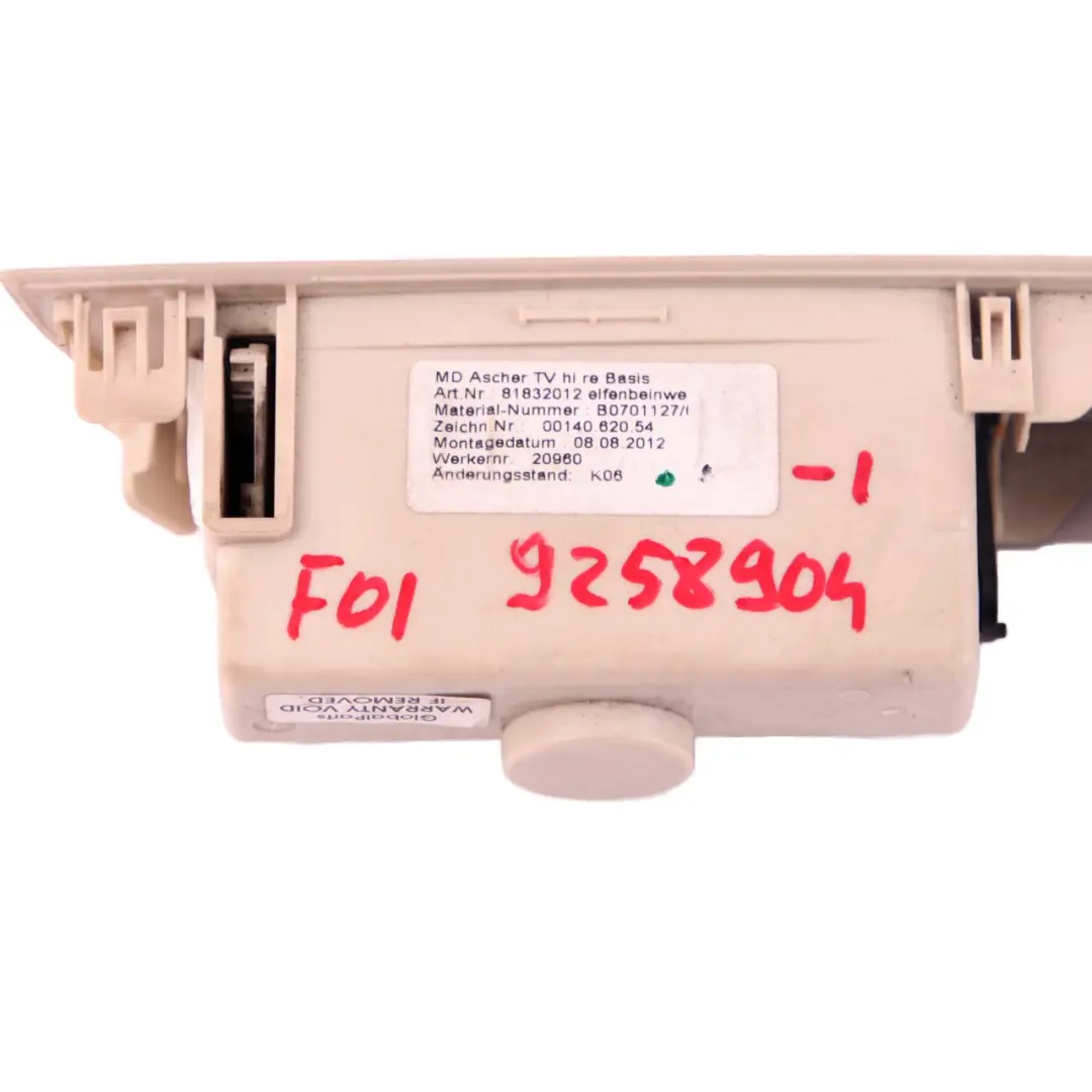 BMW 7 F01 F02 Rear Right Door O/S Window Lifter Switch Ashtray Ivory White - SKU rhd-9258904-1 - Part number 9258904