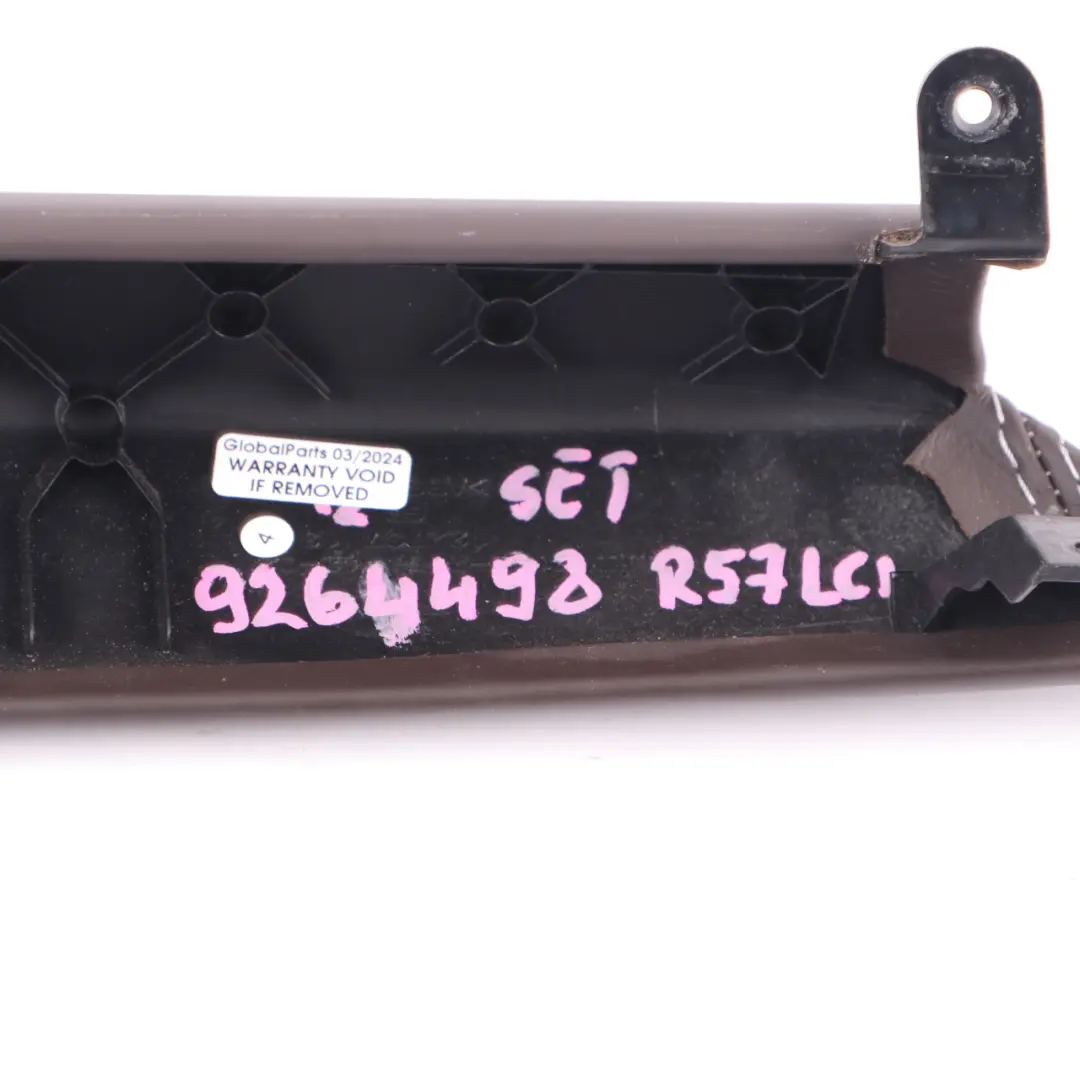 Dashboard Dash Trim Cover Armrest Panel Set Leather Dark Truffle to Mini R57 LCI with Part number 9264498 Mini R57 LCI Dashboard Dash Trim Cover Armrest Panel Set Leather Dark Truffle - SKU rhd-9264498 - Part number 9264498