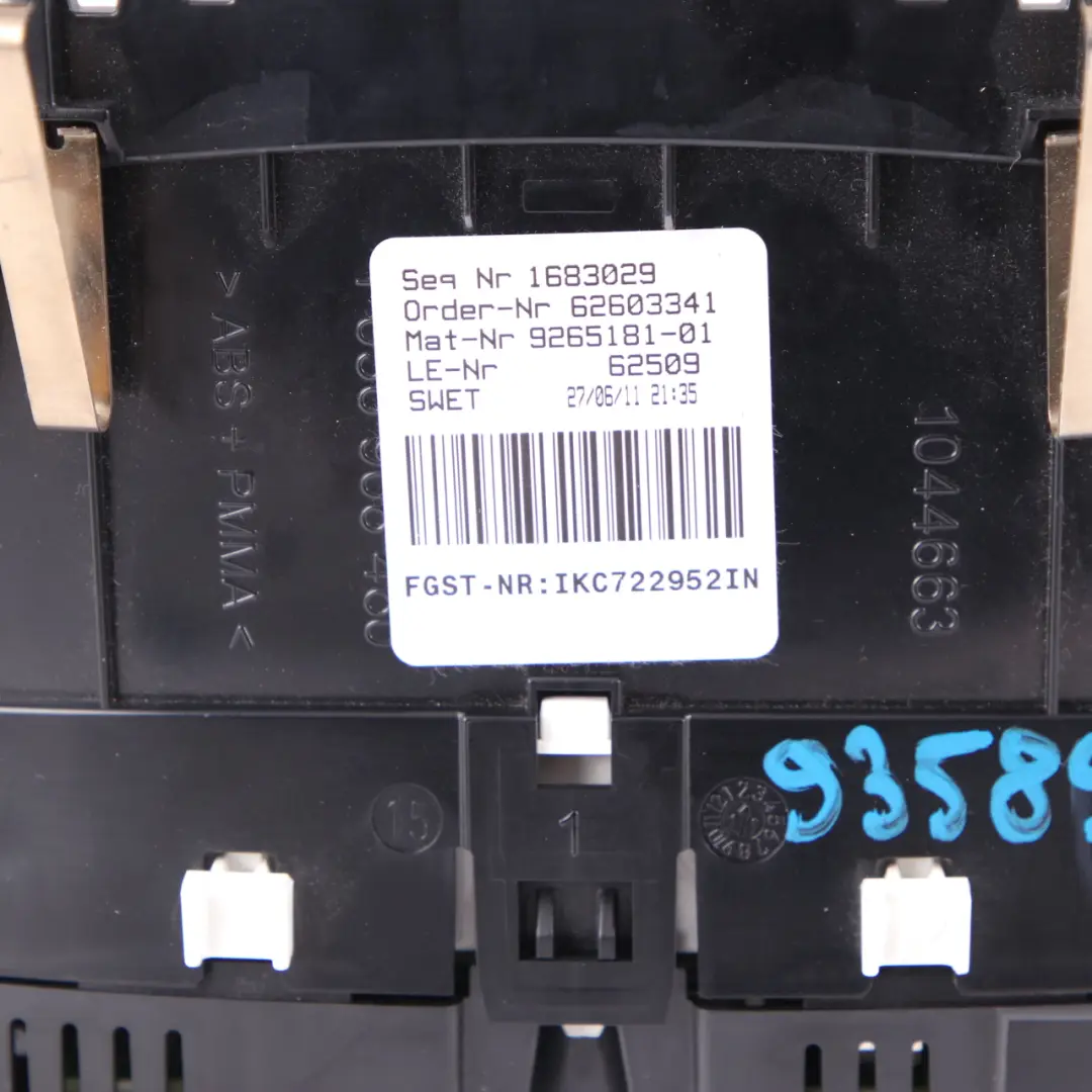 Instrument Cluster BMW F10 F11 Diesel Speedo Meter Clocks Automatic to with Part number 9265181 Instrument Cluster BMW F10 F11 Diesel Speedo Meter Clocks Automatic - SKU rhd-9265181 - Part number 9265181