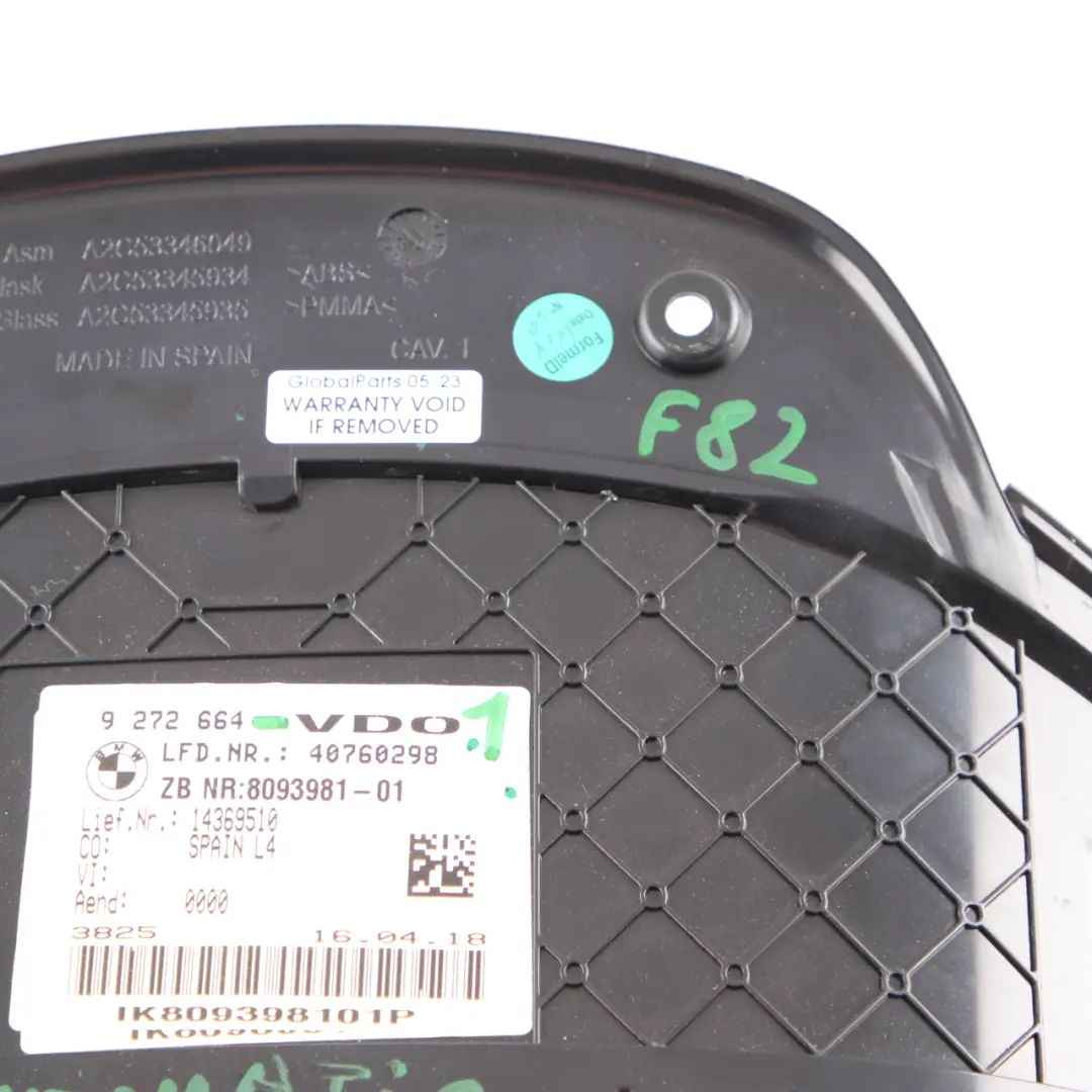  Instrument Cluster BMW F80 M3 F82 M4 Petrol Speedo Clocks Automatic - SKU rhd-9272664-1 - Part number 9272664