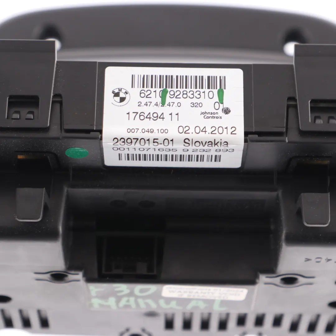 Instrument Cluster BMW F30 F31 Petrol Speedo Clocks Meter Manual to with Part number 9283310 Instrument Cluster BMW F30 F31 Petrol Speedo Clocks Meter Manual - SKU rhd-9283310 - Part number 9283310