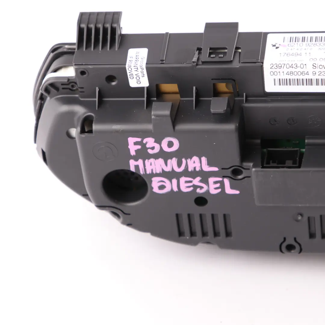 Instrument Cluster BMW F30 F31 F32 Speedo Clocks MPH Manual to with Part number 9283315 Instrument Cluster BMW F30 F31 F32 Speedo Clocks MPH Manual - SKU rhd-9283315-1 - Part number 9283315