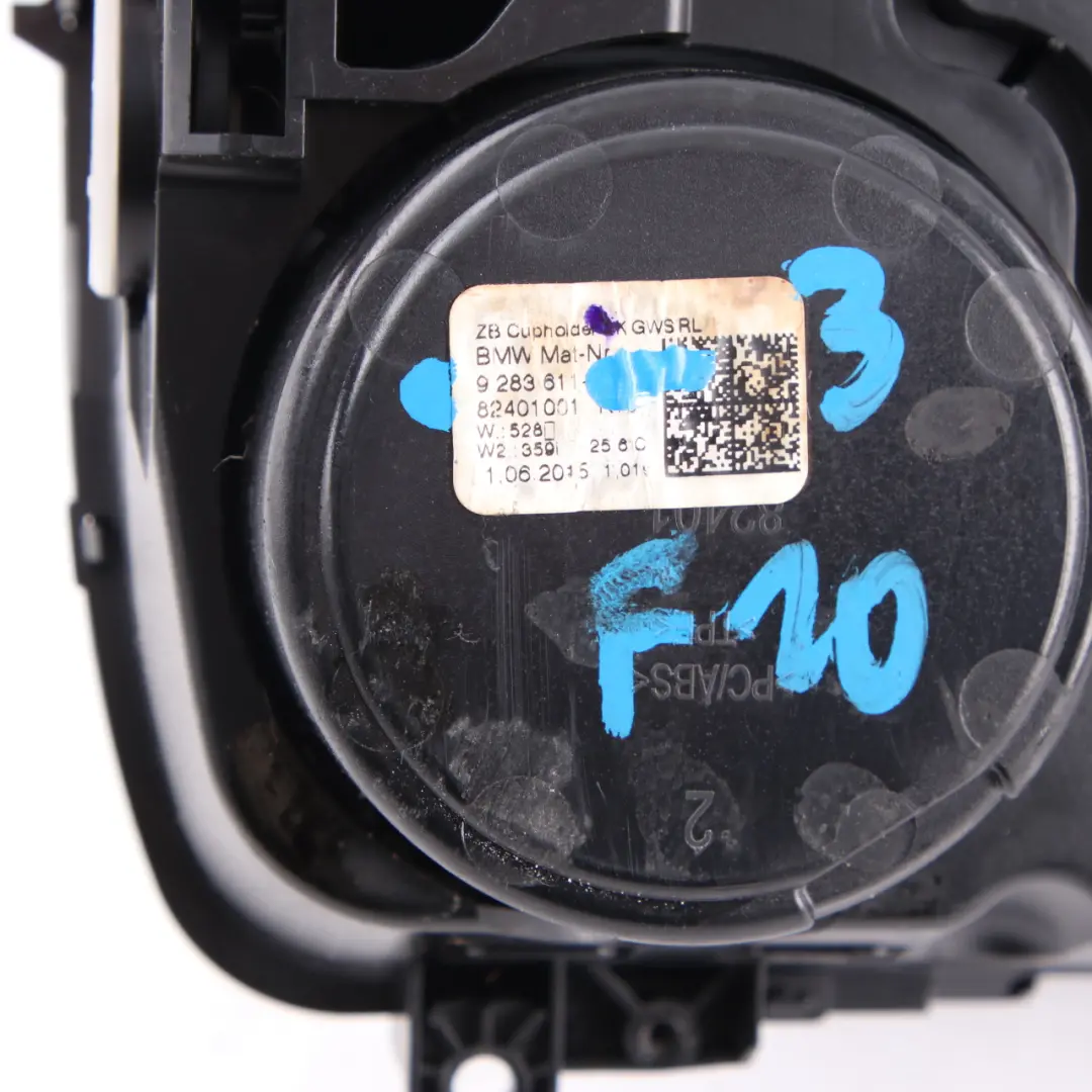 Holder BMW F10 F11 LCI Trim Cover Storage Centre Console Tray Silver to Cup with Part number 9283611 Cup Holder BMW F10 F11 LCI Trim Cover Storage Centre Console Tray Silver - SKU rhd-9283611-3 - Part number 9283611