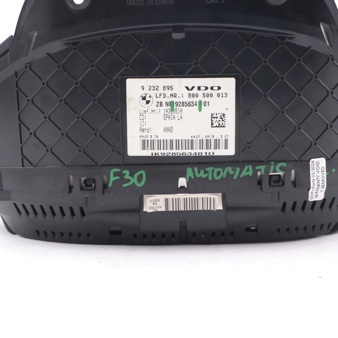  Instrument Cluster BMW F30 F31 F34 Diesel Speedo Clocks Meter Automatic 9285634 - SKU rhd-9285634 - Part number 9436294