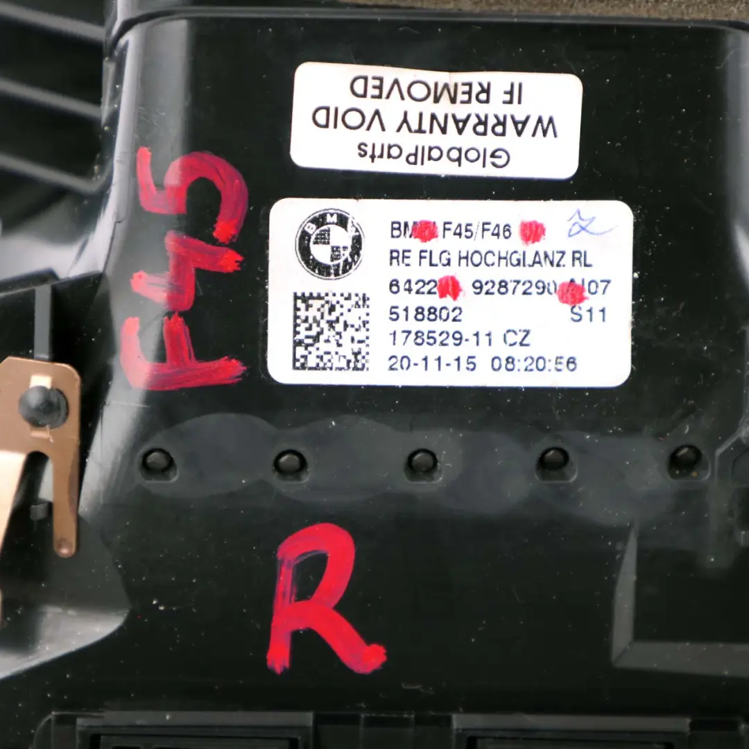 BMW 2 Series F45 F46 Fresh Air Grille Right O/S Vent Dash Dashboard - SKU rhd-9287290 - Part number 9287290