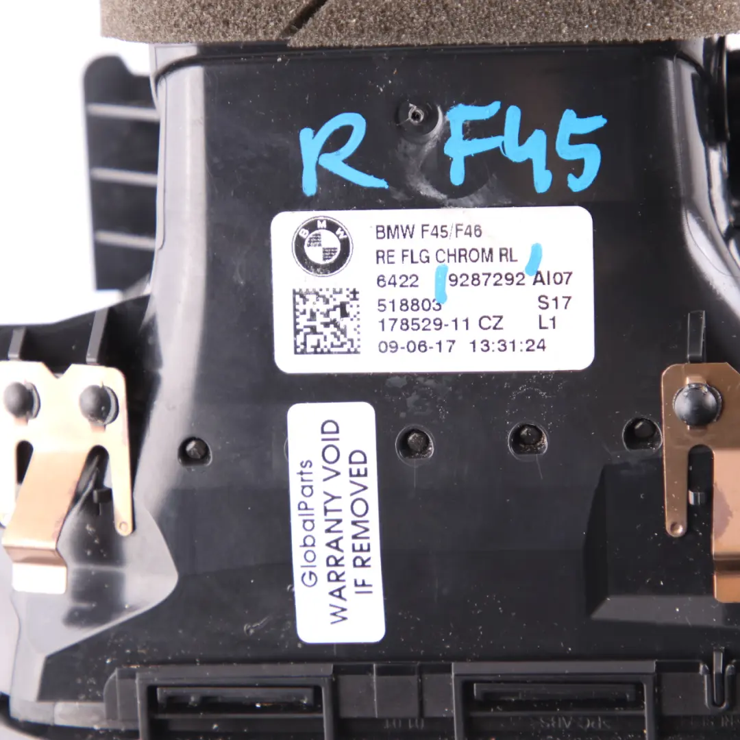 Dashboard Vent BMW F45 F46 Fresh Air Grille Front Right Chrome to with Part number 9287292 Dashboard Vent BMW F45 F46 Fresh Air Grille Front Right Chrome - SKU rhd-9287292 - Part number 9287292