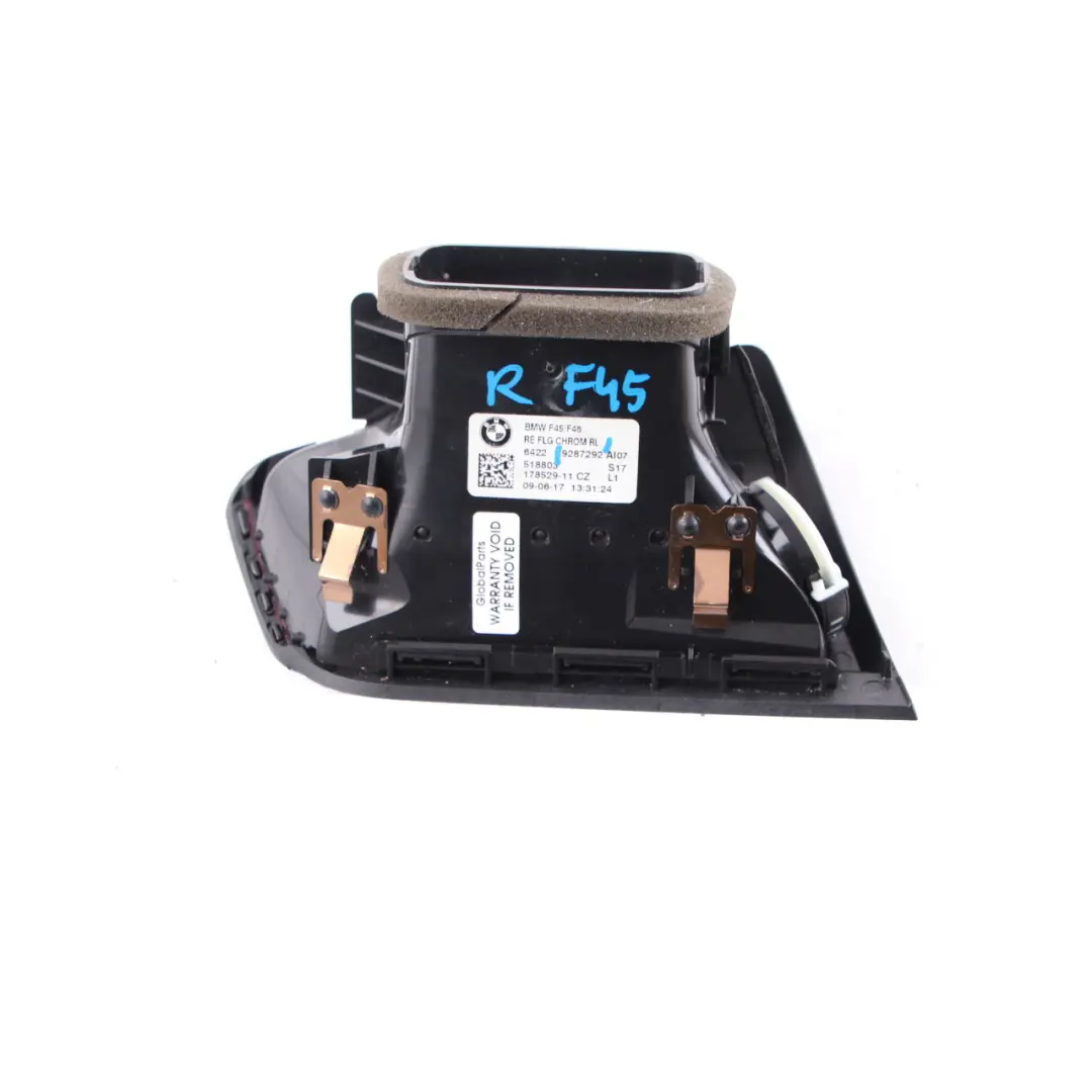 Dashboard Vent BMW F45 F46 Fresh Air Grille Front Right Chrome to with Part number 9287292 Dashboard Vent BMW F45 F46 Fresh Air Grille Front Right Chrome - SKU rhd-9287292 - Part number 9287292