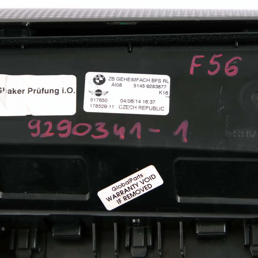 Glove Box Secret Compartment Passenger Side Hazy Grey to Mini Cooper One F55 F56 1 with Part number 9283877 Mini Cooper One F55 F56 1 Glove Box Secret Compartment Passenger Side Hazy Grey - SKU rhd-9290341-1 - Part number 9283877