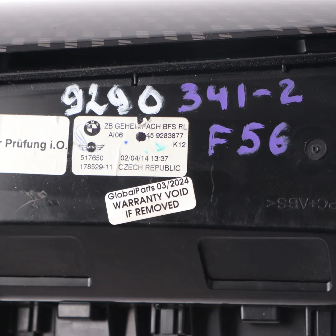 Glove Box Secret Compartment Passenger Side Firework to Mini Cooper One F55 F56 with Part number 9290341 Mini Cooper One F55 F56 Glove Box Secret Compartment Passenger Side Firework - SKU rhd-9290341-2 - Part number 9290341